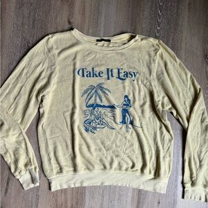 Wildfox Light Yellow Graphic Sweatshirt